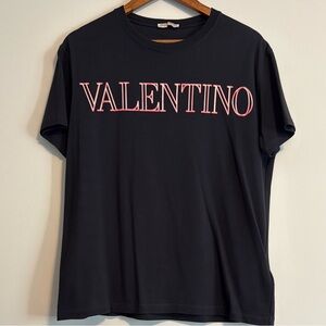 Valentino Navy Blue and Pink Short Sleeve Tee